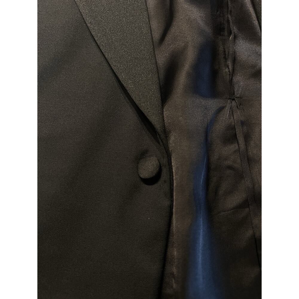 Vintage Ermenegildo Zegna Tuxedo Jacket 42R Black Formal Designer - Picture 9 of 16